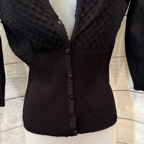 Style & Co. Petite Black Rayon Blend Top cardigan/size MP - Picture 6 of 7